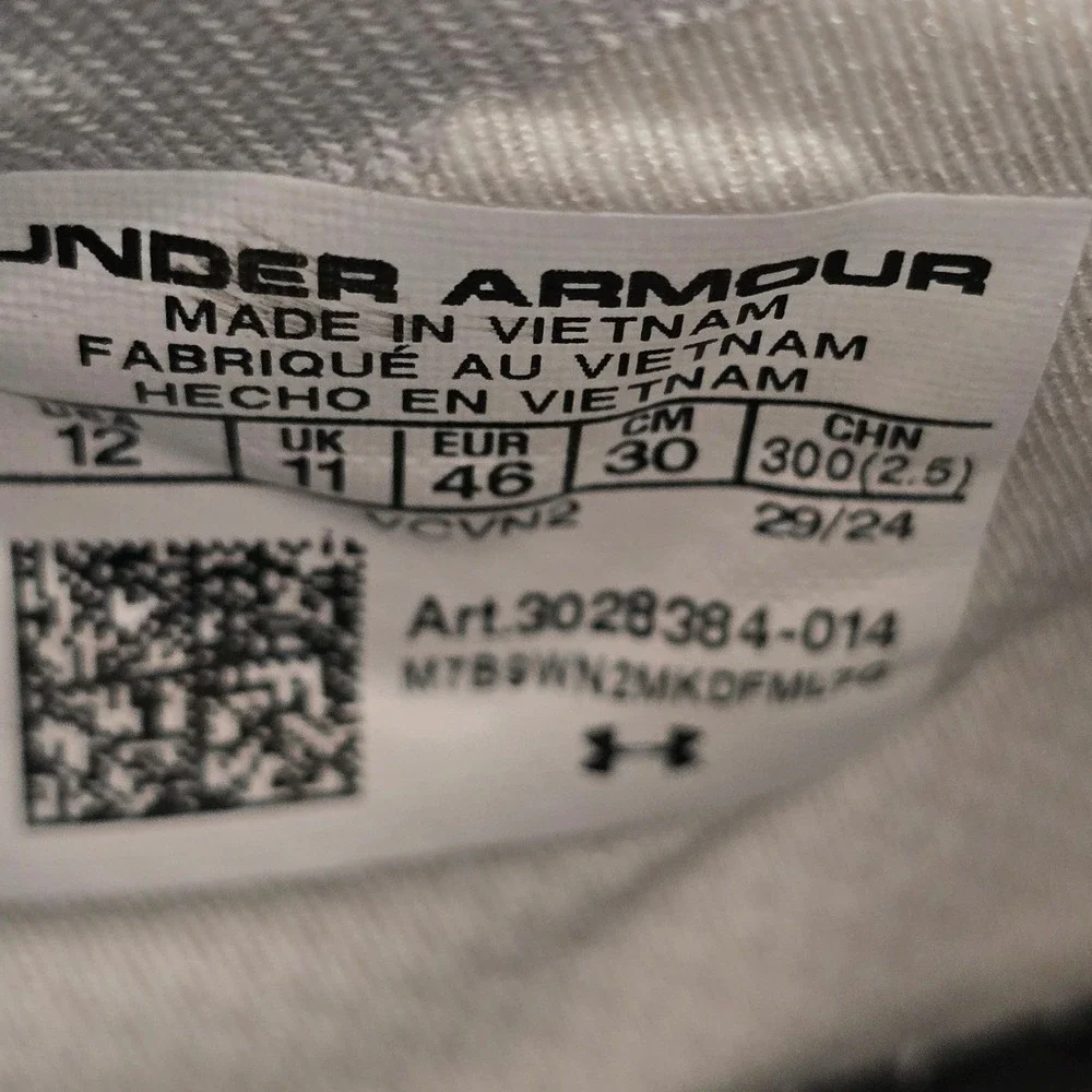 Under Armour HOVR Phantom 2 Knit Sneakers Men's 12 White Gray Running Gym Sporty